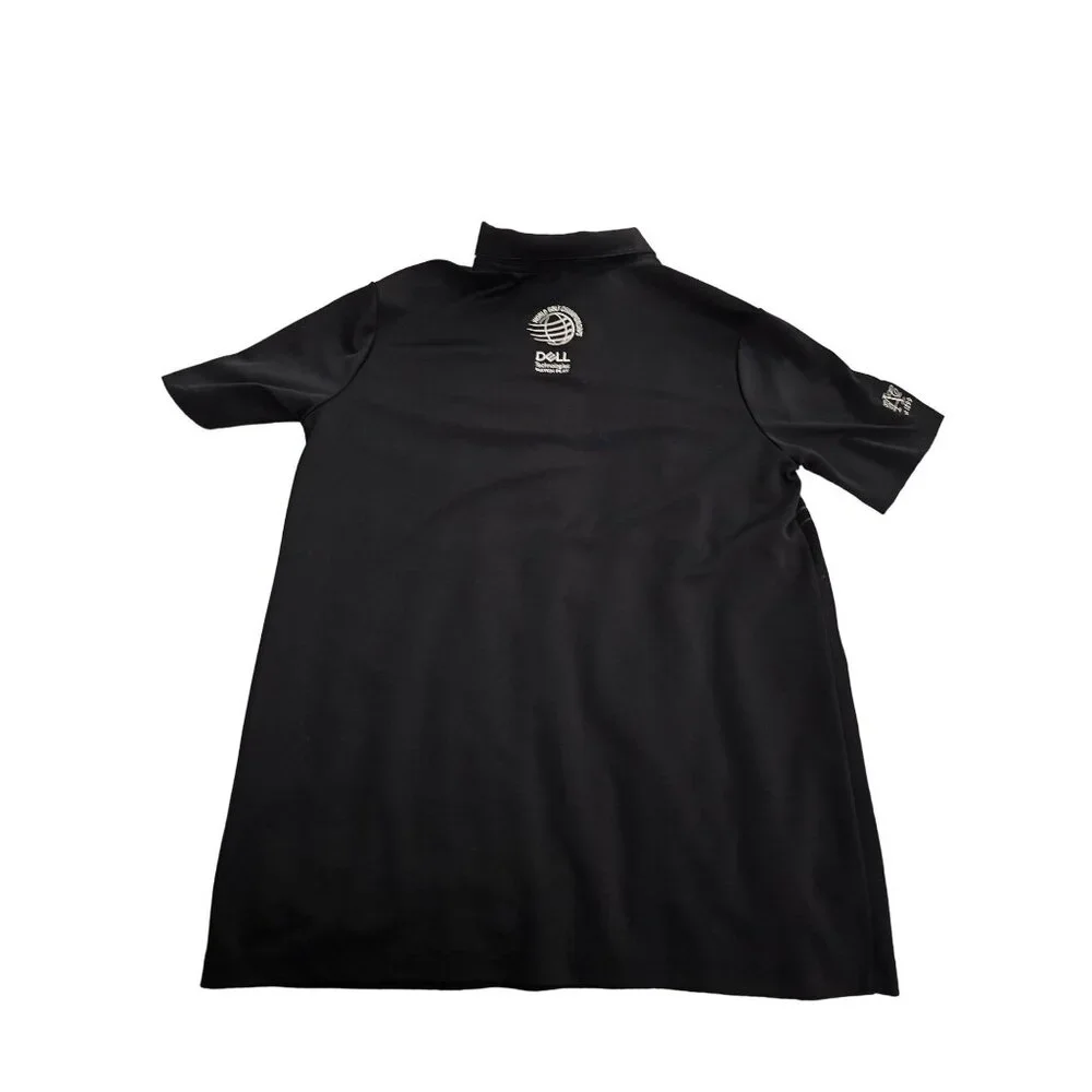 Nike Golf Dri-Fit Women's Polo Shirt XL Black Dell‎ World Tour Logo